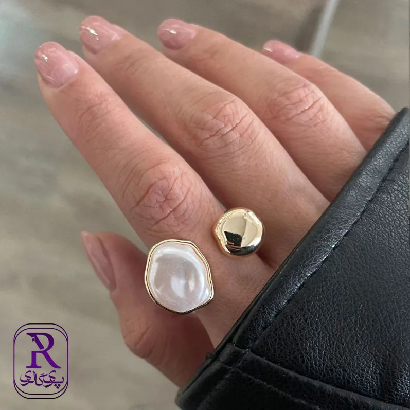 انگشتر مینیمال دفرمه مروارید