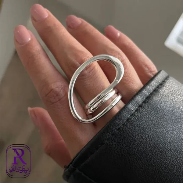 انگشتر مینیمال منحنی امضا