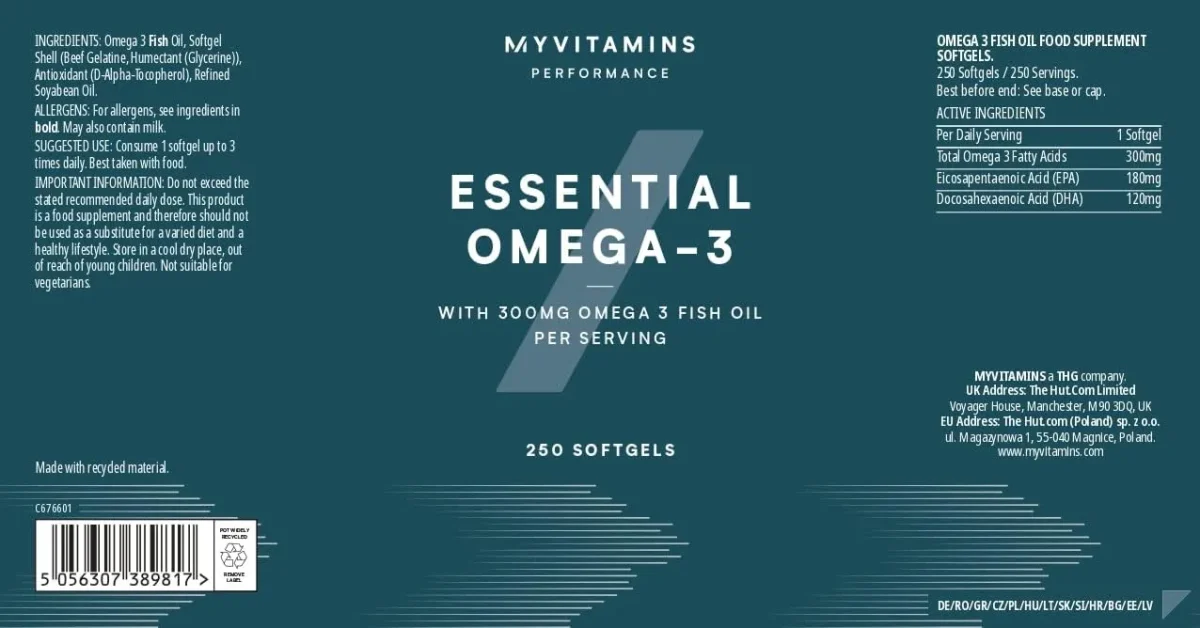 امگا 3 مای ویتامینز 250 عددی Myvitamins - تصویر 2