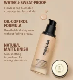 کرم پودر بادوام و مات شیگلم رنگ Shell مناسب پوست چرب و مختلط - تصویر 2