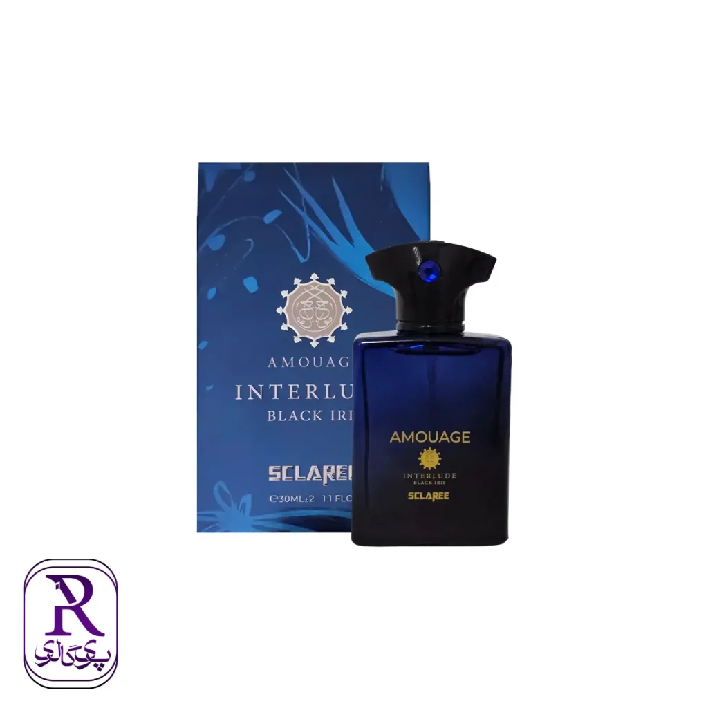 ادوپرفیوم مردانه اسکلاره Sclaree مدل آمواج اینترلود بلک ایریس Amouage Interlude Black Iris حجم 30 میل