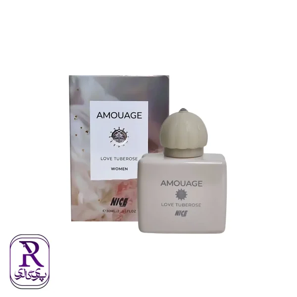 ادوپرفیوم مینیاتوری زنانه نایس Nice مدل آمواج لاو تیوب رز Amouage Love Tuberose حجم 30 میل