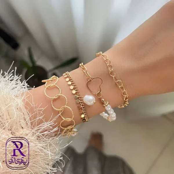 دستبند پکی چندتایی مدل قلبی