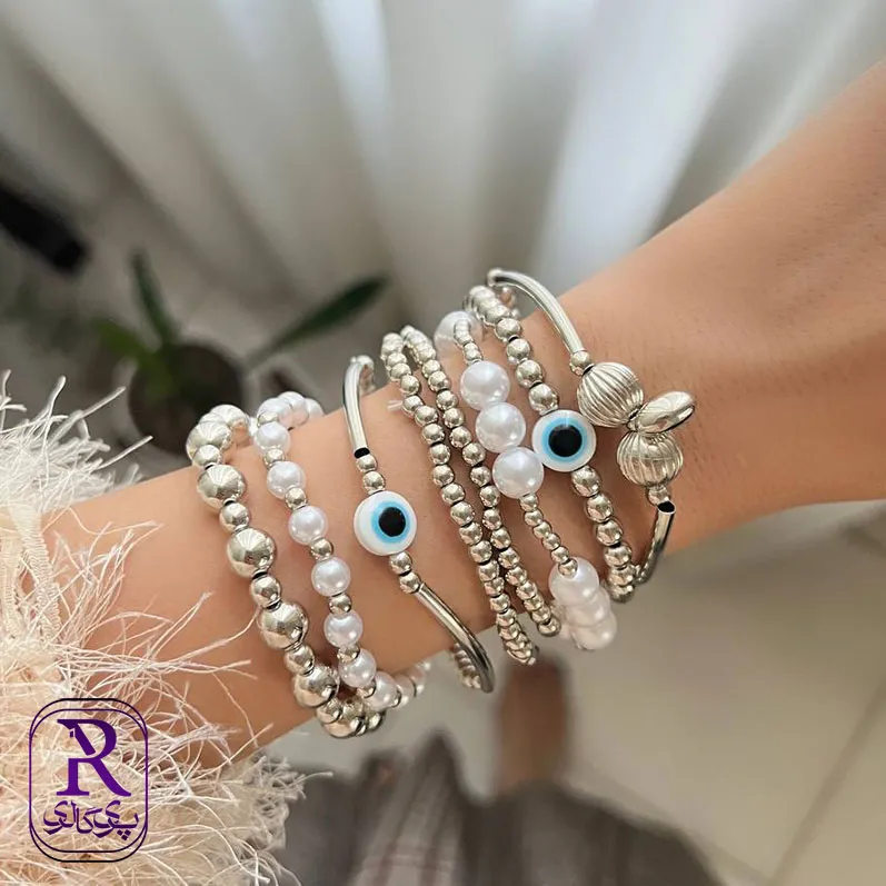دستبند پکی چندتایی مدل چشم نظر