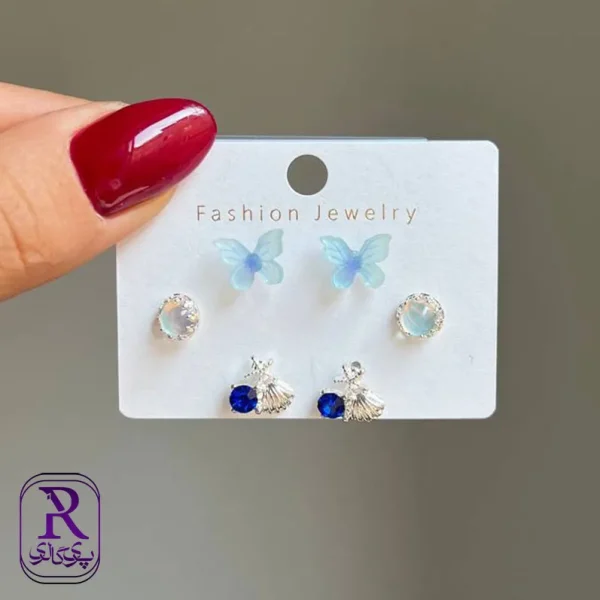 گوشواره پكي سه جفتي