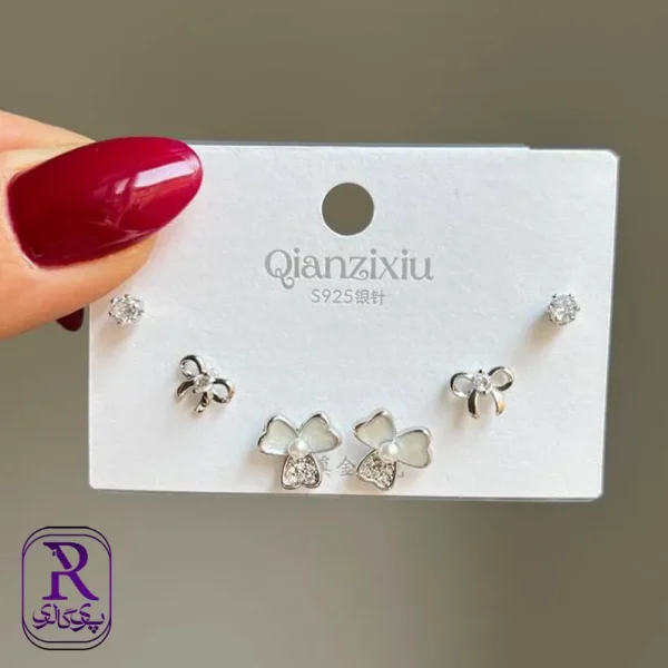 گوشواره پک گلی پاپیون